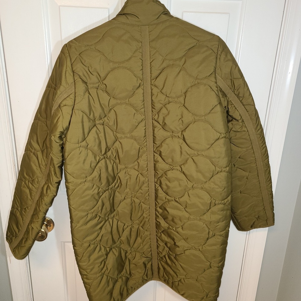 J CREW Green Quilted Cocoon Signature Puffer Jacket Women Small Tall Water Repel - Picture 8 of 11